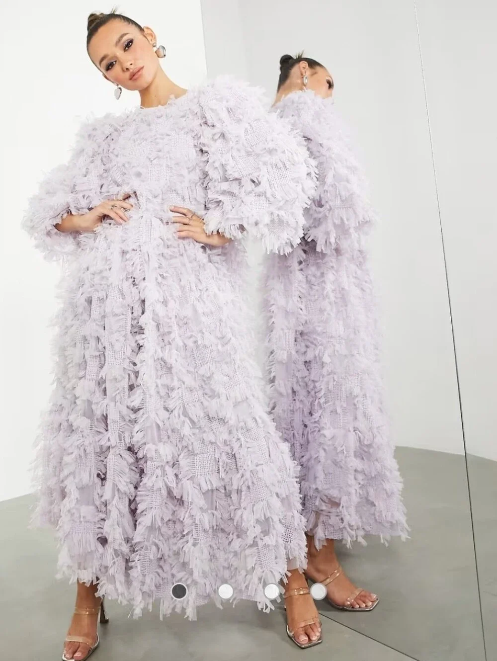 ASOS EDITION Lilac Mesh Oversized Midaxi Dress NWT
